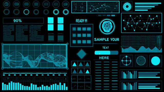 Futuristic interface displaying complex data visualizations and system diagnostics