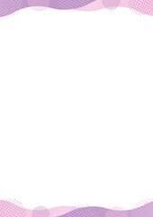 Fototapeta premium 幾何学模様と曲線の縦型の上下のフレーム_紫 