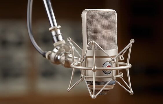 Symbolizing the retirement of a long-standing anime voice actor through a microphone fading into the background