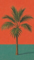 Fototapeta premium Tropical palm vibrant mobile wallpaper