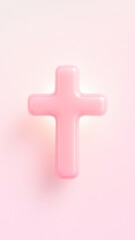 Obraz premium Glossy pink cross mobile wallpaper