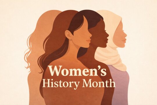 Diverse women celebrating Women's History Month together in unity