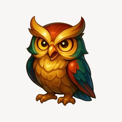 Naklejka premium Colorful cartoon owl illustration.