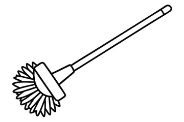 Naklejka premium toilet brush line art silhouette vector illustration