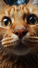 Mesmerizing gaze of a wet orange cat