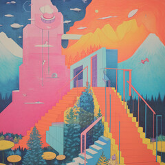 Vibrant colors dance in abstract fluid motion