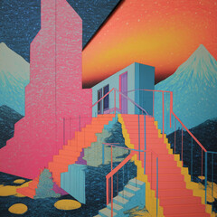 Vibrant colors dance in abstract fluid motion