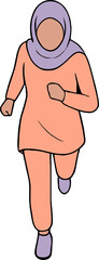 woman running sport with hijab