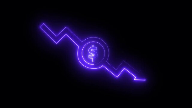 Money loss concepts. Cash down, arrow and dollar stocks graph, market fall. Money, profit, investment, growth business, economy, finance and concept
