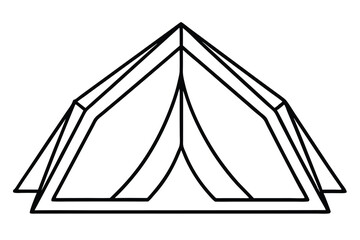 tent peg line art silhouette vector illustration
