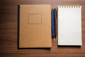 Office Supplies: Kraft and Spiral Notebooks
