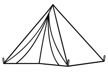 tent peg line art silhouette vector illustration