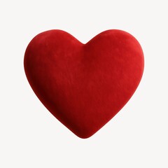 Red plush heart design element.
