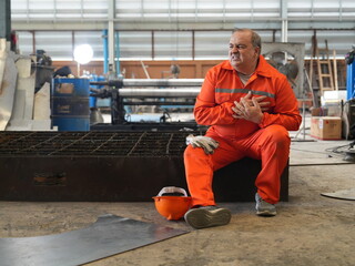 Accident at work of construction worker at site. Safety team helps employee accident.