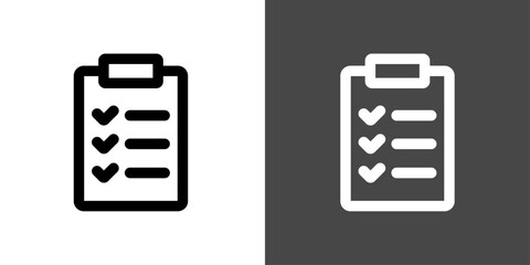 シンプルなクリップボードとチェックリストアイコン