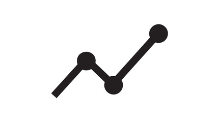 Black Line Graph Icon with Three Points