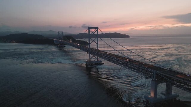 Onaruto Bridge connecting  Awaji Island to Tokushima, Japan