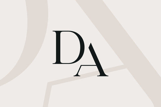 DA or AD letter logo icon design. Classic style luxury initials monogram.