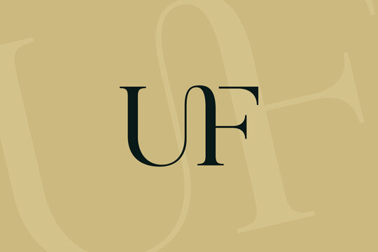 UF or FU letter logo icon design. Classic style luxury initials monogram.