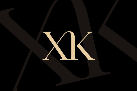 XK or KX letter logo icon design. Classic style luxury initials monogram.