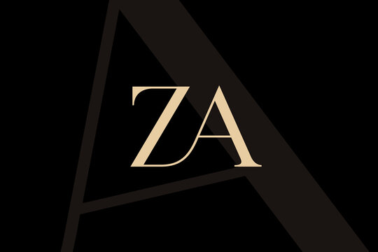 ZA or AZ letter logo icon design. Classic style luxury initials monogram.