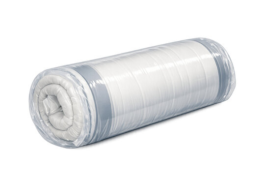 Rolled memory foam mattress in vacuum packaging