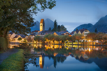 Interlaken, Switzerland at Blue Hour