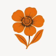 Fototapeta premium Vintage orange flower illustration