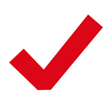 Single  red checkmark icon illustration
