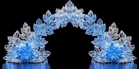 Blue ice flower arch