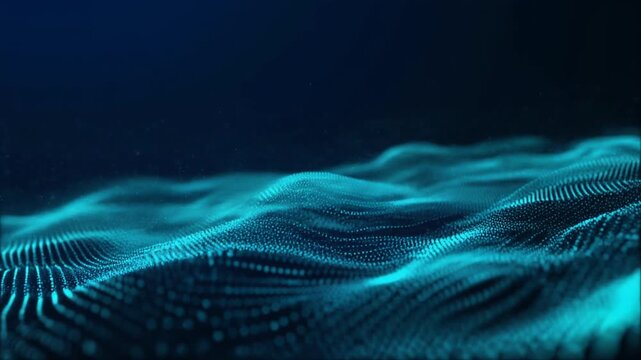 Blue wave technology background, business presentation, mp4 video. AI