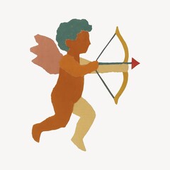 Obraz premium Colorful cupid silhouette illustration