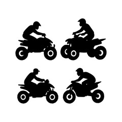 Fototapeta premium Extreme sport quad bike and motocross riders silhouettes