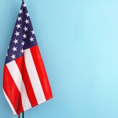 Fototapeta premium Patriotic flag against a blue background.