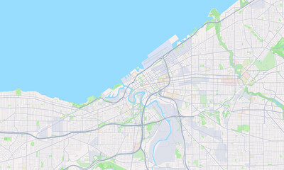 Obraz premium Cleveland Ohio map