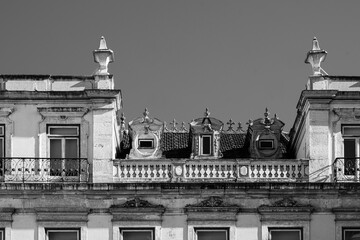 Ornate exterior of Jeronimos Monestary  in Lisbon, Portugal
