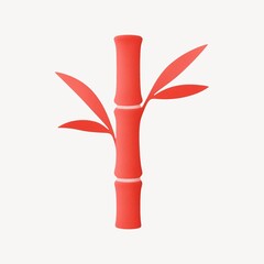 Fototapeta premium Minimalistic red bamboo illustration