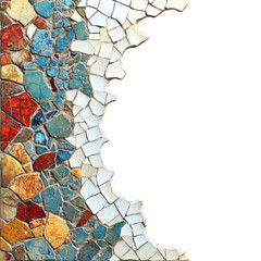 Fototapeta premium Colorful Mosaic with Irregular Edge and White Space