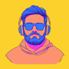 Colorful Acoustic Vibes with Headphones
