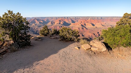 Majestic Grand Canyon Landscape at Sunset with Vibrant Colors and Natural Beauty