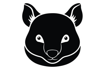 Naklejka premium wombat head line art silhouette vector illustration