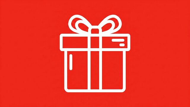 Red gift box vector illustration with red ribbon and bow for holiday celebration and special occasions