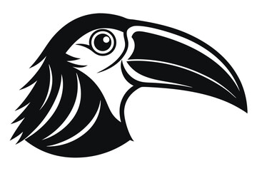Obraz premium toucan head line art silhouette vector illustration