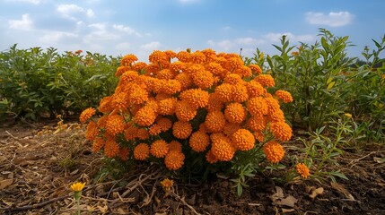 orange and yellow flowers in the forest