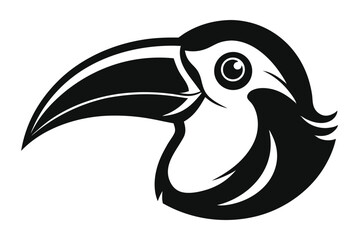Fototapeta premium toucan head line art silhouette vector illustration