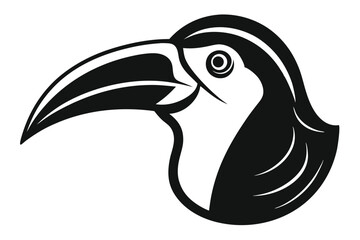Fototapeta premium toucan head line art silhouette vector illustration