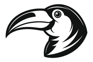 Fototapeta premium toucan head line art silhouette vector illustration