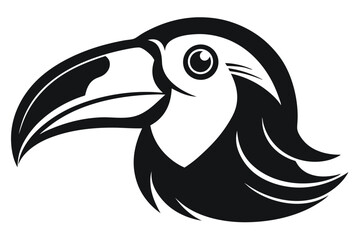 Fototapeta premium toucan head line art silhouette vector illustration