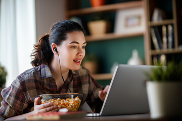 woman watching movies
