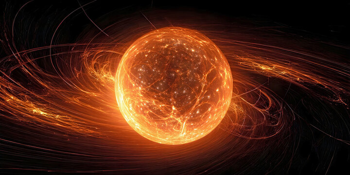 abstract fire 
ball background, ai generated